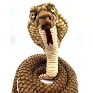 FAO Schwarz 13-inch Plush Bendable King Cobra Snake Brown Retired